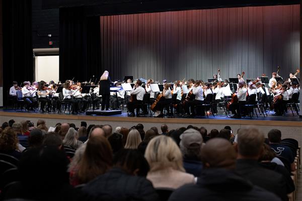 Students performing at the 2023-2024 All County Orchestra Concert
